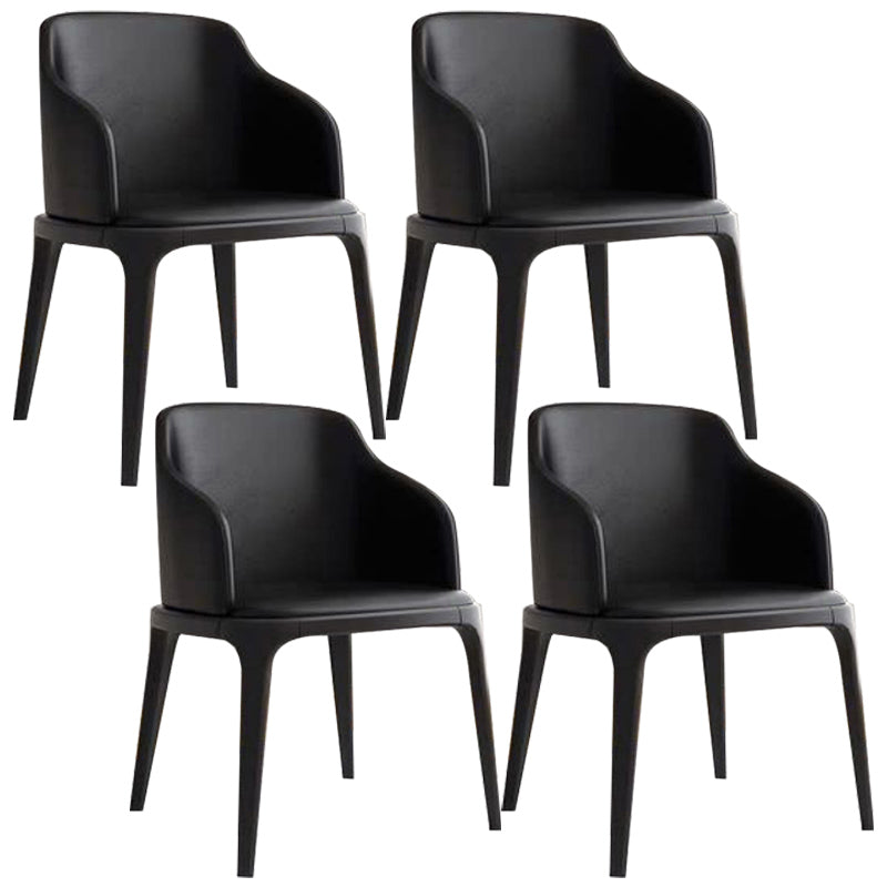 Glam Style Ash Wood Chairs Solid Back Dining Room Armchair for Kitchen Black Set of 4 Clearhalo ' kitchen&dining_furn' 'Dining Chairs' 'Dining Tables & Seating' 'dining_chair' 'Furniture' 'furniture_dining_chair' 'Kitchen & Dining Furniture' 'kitchen' 3757435