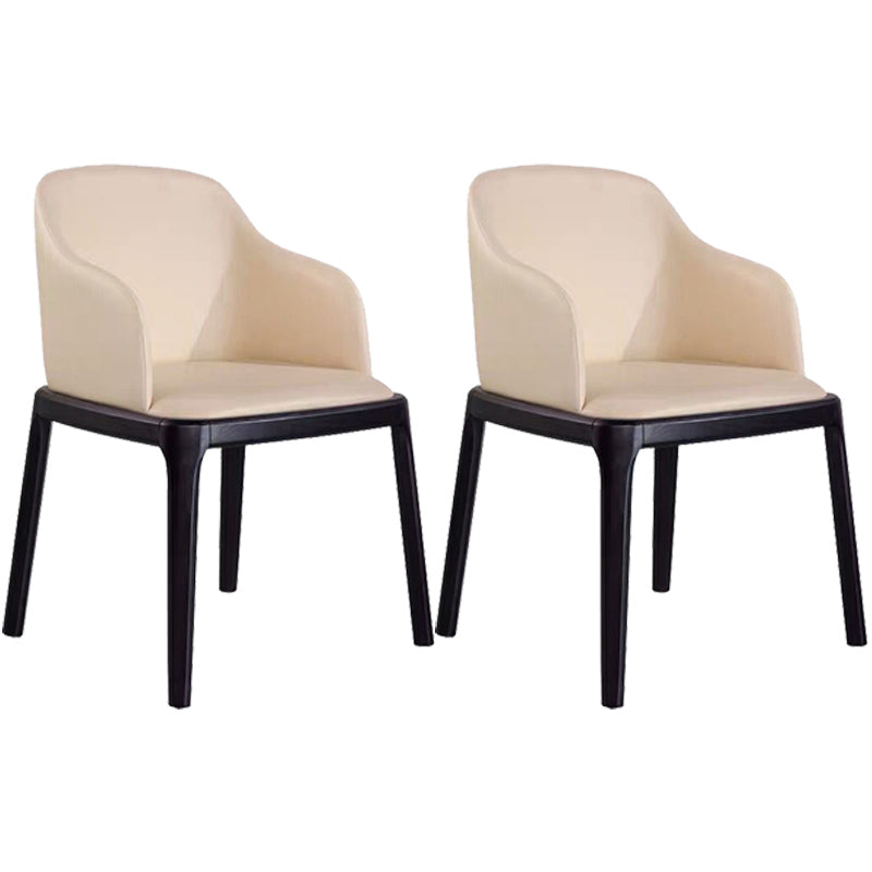 Glam Style Ash Wood Chairs Solid Back Dining Room Armchair for Kitchen Beige Set of 2 Clearhalo ' kitchen&dining_furn' 'Dining Chairs' 'Dining Tables & Seating' 'dining_chair' 'Furniture' 'furniture_dining_chair' 'Kitchen & Dining Furniture' 'kitchen' 3757437