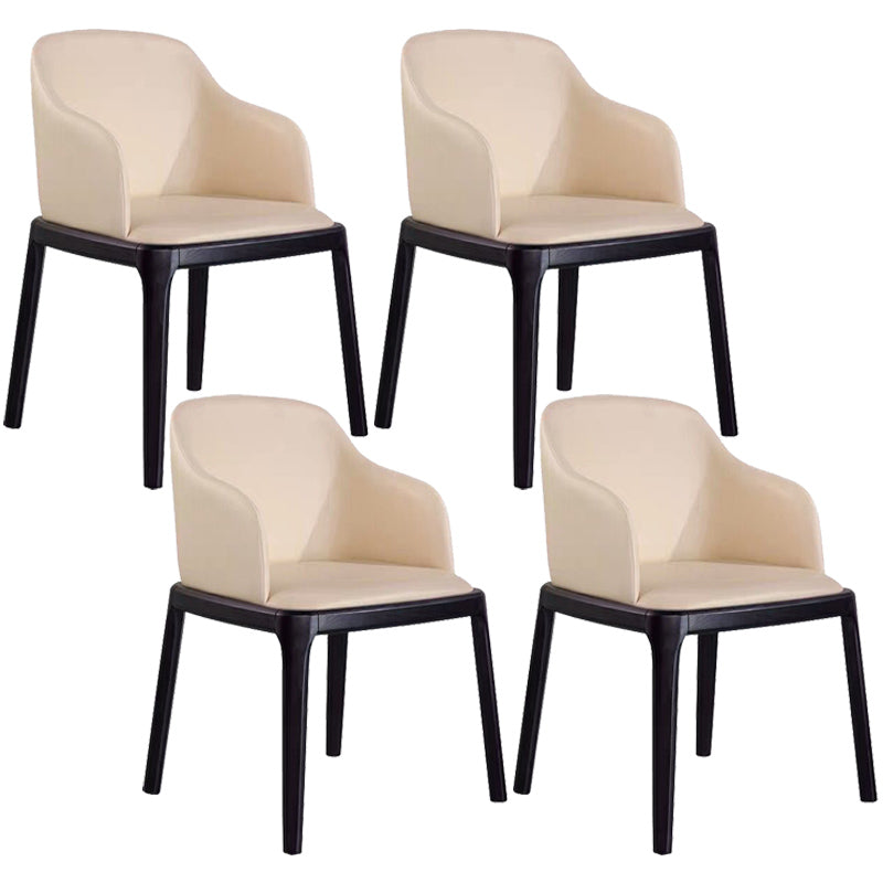 Glam Style Ash Wood Chairs Solid Back Dining Room Armchair for Kitchen Beige Set of 4 Clearhalo ' kitchen&dining_furn' 'Dining Chairs' 'Dining Tables & Seating' 'dining_chair' 'Furniture' 'furniture_dining_chair' 'Kitchen & Dining Furniture' 'kitchen' 3757439