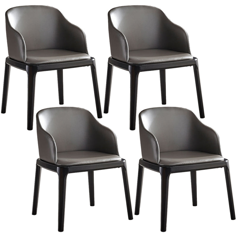 Glam Style Ash Wood Chairs Solid Back Dining Room Armchair for Kitchen Grey Set of 4 Clearhalo ' kitchen&dining_furn' 'Dining Chairs' 'Dining Tables & Seating' 'dining_chair' 'Furniture' 'furniture_dining_chair' 'Kitchen & Dining Furniture' 'kitchen' 3757441