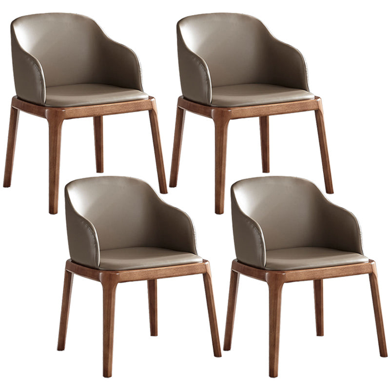 Glam Style Ash Wood Chairs Solid Back Dining Room Armchair for Kitchen Khaki Set of 4 Clearhalo ' kitchen&dining_furn' 'Dining Chairs' 'Dining Tables & Seating' 'dining_chair' 'Furniture' 'furniture_dining_chair' 'Kitchen & Dining Furniture' 'kitchen' 3757445