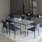 Grey Sintered Stone Top Dining Table Rectangle Table with Metal Base and 4 Legs Clearhalo ' dining_table' 'Dining Tables & Seating' 'Dining Tables' 'Furniture' 'furniture_dining_table' 'Kitchen & Dining Furniture' 'kitchen&dining_furn' 'kitchen' 'kitchen_dining_table' 3757446