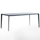 Grey Sintered Stone Top Dining Table Rectangle Table with Metal Base and 4 Legs Black Clearhalo ' dining_table' 'Dining Tables & Seating' 'Dining Tables' 'Furniture' 'furniture_dining_table' 'Kitchen & Dining Furniture' 'kitchen&dining_furn' 'kitchen' 'kitchen_dining_table' 3757447