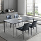 Grey Sintered Stone Top Dining Table Rectangle Table with Metal Base and 4 Legs Clearhalo ' dining_table' 'Dining Tables & Seating' 'Dining Tables' 'Furniture' 'furniture_dining_table' 'Kitchen & Dining Furniture' 'kitchen&dining_furn' 'kitchen' 'kitchen_dining_table' 3757449