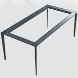 Grey Sintered Stone Top Dining Table Rectangle Table with Metal Base and 4 Legs Clearhalo ' dining_table' 'Dining Tables & Seating' 'Dining Tables' 'Furniture' 'furniture_dining_table' 'Kitchen & Dining Furniture' 'kitchen&dining_furn' 'kitchen' 'kitchen_dining_table' 3757451