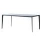 Grey Sintered Stone Top Dining Table Rectangle Table with Metal Base and 4 Legs Clearhalo ' dining_table' 'Dining Tables & Seating' 'Dining Tables' 'Furniture' 'furniture_dining_table' 'Kitchen & Dining Furniture' 'kitchen&dining_furn' 'kitchen' 'kitchen_dining_table' 3757452