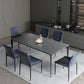 Grey Sintered Stone Top Dining Table Rectangle Table with Metal Base and 4 Legs Clearhalo ' dining_table' 'Dining Tables & Seating' 'Dining Tables' 'Furniture' 'furniture_dining_table' 'Kitchen & Dining Furniture' 'kitchen&dining_furn' 'kitchen' 'kitchen_dining_table' 3757458