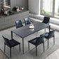 Grey Sintered Stone Top Dining Table Rectangle Table with Metal Base and 4 Legs Clearhalo ' dining_table' 'Dining Tables & Seating' 'Dining Tables' 'Furniture' 'furniture_dining_table' 'Kitchen & Dining Furniture' 'kitchen&dining_furn' 'kitchen' 'kitchen_dining_table' 3757459