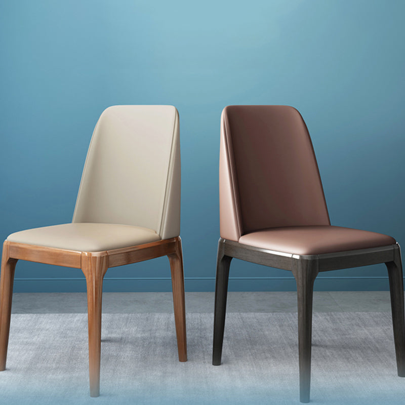Leather Scandinavian Restaurant Side Chair Colorful Parsons Dining Chair Clearhalo ' kitchen&dining_furn' 'Dining Chairs' 'Dining Tables & Seating' 'dining_chair' 'furn' 'furn_dining_chair' 'Furniture' 'furniture_dining_chair' 'Kitchen & Dining Furniture' 'kitchen' 3757896
