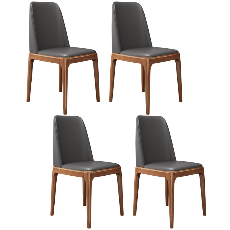 Leather Scandinavian Restaurant Side Chair Colorful Parsons Dining Chair Gray-Khaki 4 Piece Set Clearhalo ' kitchen&dining_furn' 'Dining Chairs' 'Dining Tables & Seating' 'dining_chair' 'furn' 'furn_dining_chair' 'Furniture' 'furniture_dining_chair' 'Kitchen & Dining Furniture' 'kitchen' 3757898