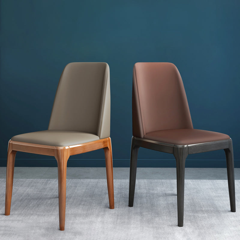 Leather Scandinavian Restaurant Side Chair Colorful Parsons Dining Chair Clearhalo ' kitchen&dining_furn' 'Dining Chairs' 'Dining Tables & Seating' 'dining_chair' 'furn' 'furn_dining_chair' 'Furniture' 'furniture_dining_chair' 'Kitchen & Dining Furniture' 'kitchen' 3757900