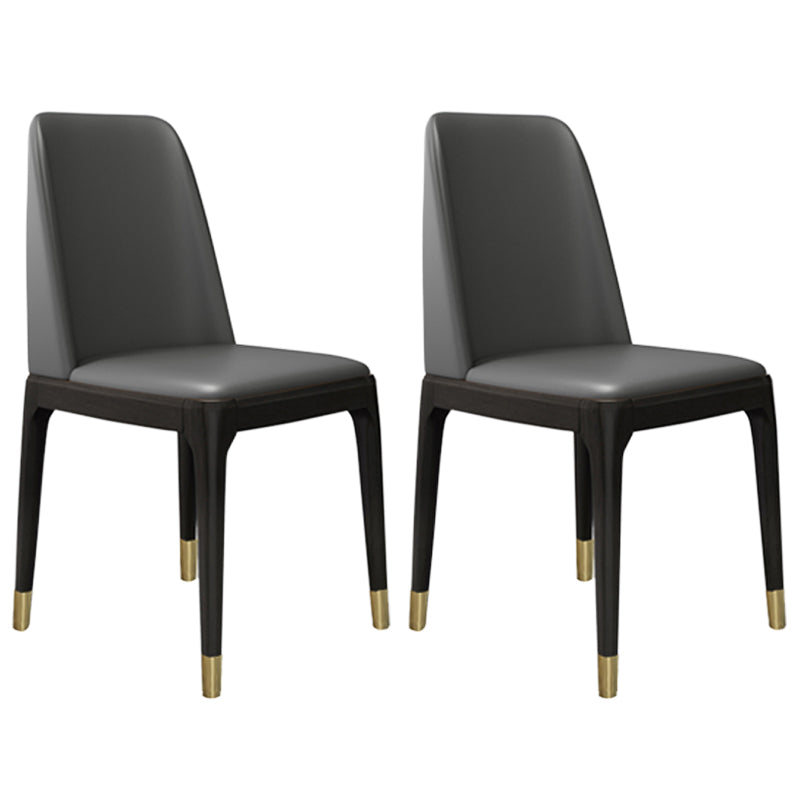 Leather Scandinavian Restaurant Side Chair Colorful Parsons Dining Chair Smoke Gray 2 Piece Set Clearhalo ' kitchen&dining_furn' 'Dining Chairs' 'Dining Tables & Seating' 'dining_chair' 'furn' 'furn_dining_chair' 'Furniture' 'furniture_dining_chair' 'Kitchen & Dining Furniture' 'kitchen' 3757903