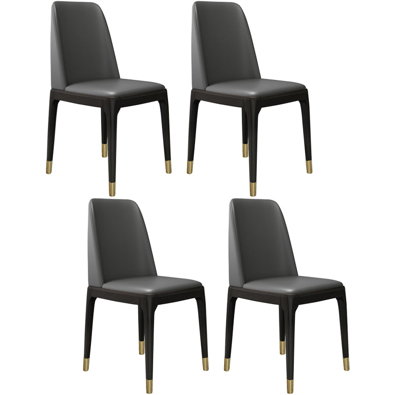Leather Scandinavian Restaurant Side Chair Colorful Parsons Dining Chair Smoke Gray 4 Piece Set Clearhalo ' kitchen&dining_furn' 'Dining Chairs' 'Dining Tables & Seating' 'dining_chair' 'furn' 'furn_dining_chair' 'Furniture' 'furniture_dining_chair' 'Kitchen & Dining Furniture' 'kitchen' 3757905