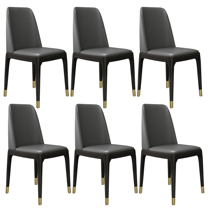 Leather Scandinavian Restaurant Side Chair Colorful Parsons Dining Chair Smoke Gray 6 Piece Set Clearhalo ' kitchen&dining_furn' 'Dining Chairs' 'Dining Tables & Seating' 'dining_chair' 'furn' 'furn_dining_chair' 'Furniture' 'furniture_dining_chair' 'Kitchen & Dining Furniture' 'kitchen' 3757906