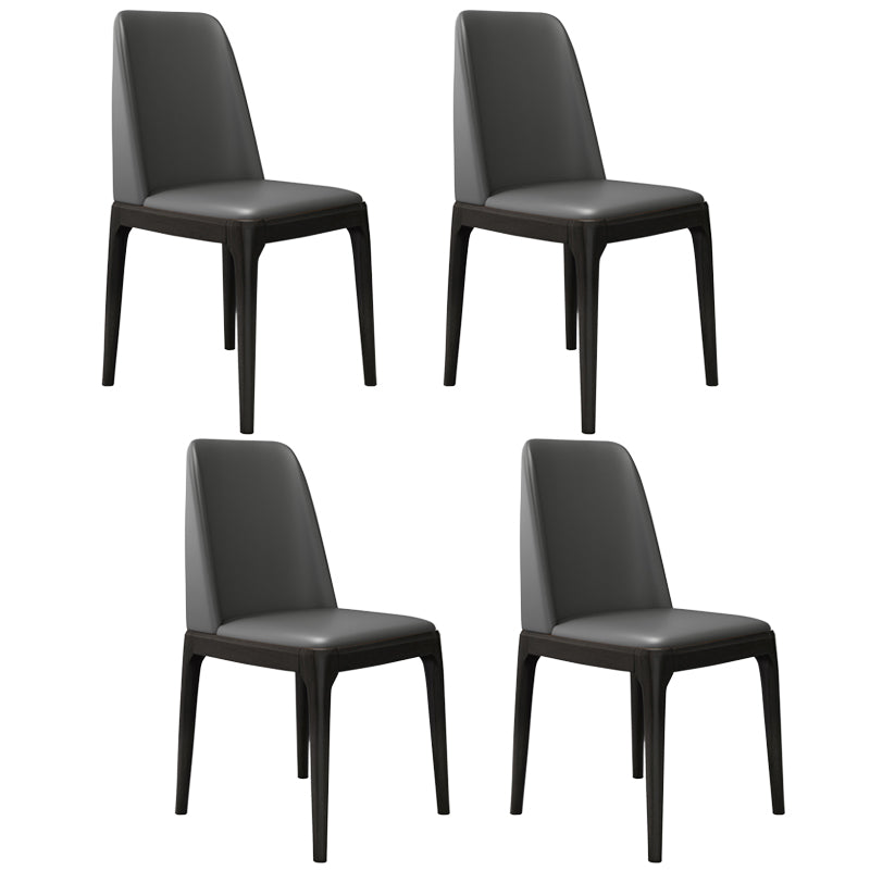 Leather Scandinavian Restaurant Side Chair Colorful Parsons Dining Chair Dark Gray 4 Piece Set Clearhalo ' kitchen&dining_furn' 'Dining Chairs' 'Dining Tables & Seating' 'dining_chair' 'furn' 'furn_dining_chair' 'Furniture' 'furniture_dining_chair' 'Kitchen & Dining Furniture' 'kitchen' 3757910