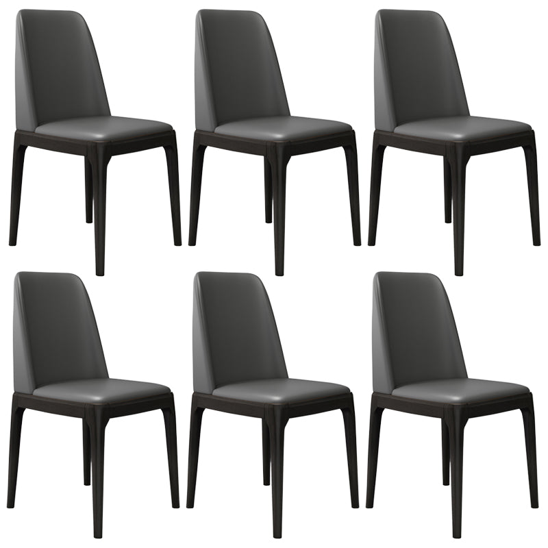 Leather Scandinavian Restaurant Side Chair Colorful Parsons Dining Chair Dark Gray 6 Piece Set Clearhalo ' kitchen&dining_furn' 'Dining Chairs' 'Dining Tables & Seating' 'dining_chair' 'furn' 'furn_dining_chair' 'Furniture' 'furniture_dining_chair' 'Kitchen & Dining Furniture' 'kitchen' 3757913