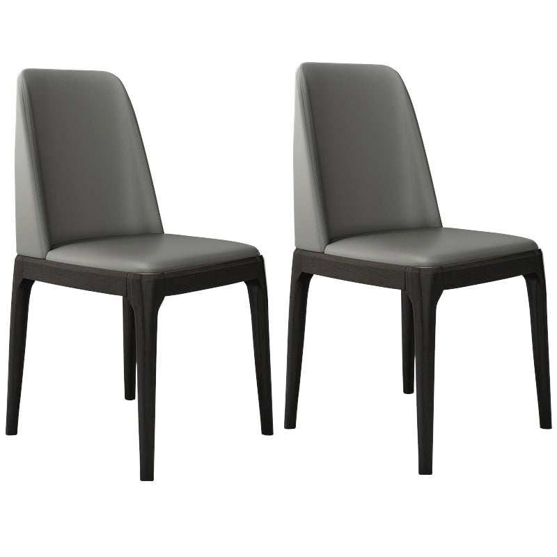 Leather Scandinavian Restaurant Side Chair Colorful Parsons Dining Chair Dark Gray-Black 2 Piece Set Clearhalo ' kitchen&dining_furn' 'Dining Chairs' 'Dining Tables & Seating' 'dining_chair' 'furn' 'furn_dining_chair' 'Furniture' 'furniture_dining_chair' 'Kitchen & Dining Furniture' 'kitchen' 3757915