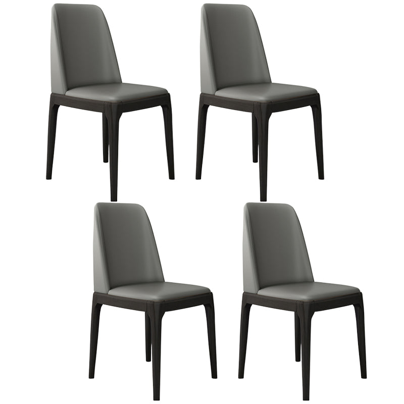 Leather Scandinavian Restaurant Side Chair Colorful Parsons Dining Chair Dark Gray-Black 4 Piece Set Clearhalo ' kitchen&dining_furn' 'Dining Chairs' 'Dining Tables & Seating' 'dining_chair' 'furn' 'furn_dining_chair' 'Furniture' 'furniture_dining_chair' 'Kitchen & Dining Furniture' 'kitchen' 3757917