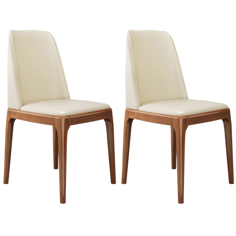 Leather Scandinavian Restaurant Side Chair Colorful Parsons Dining Chair Off-White 2 Piece Set Clearhalo ' kitchen&dining_furn' 'Dining Chairs' 'Dining Tables & Seating' 'dining_chair' 'furn' 'furn_dining_chair' 'Furniture' 'furniture_dining_chair' 'Kitchen & Dining Furniture' 'kitchen' 3757924