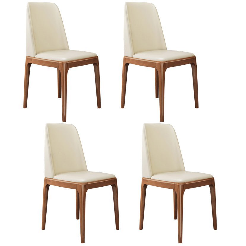 Leather Scandinavian Restaurant Side Chair Colorful Parsons Dining Chair Off-White 4 Piece Set Clearhalo ' kitchen&dining_furn' 'Dining Chairs' 'Dining Tables & Seating' 'dining_chair' 'furn' 'furn_dining_chair' 'Furniture' 'furniture_dining_chair' 'Kitchen & Dining Furniture' 'kitchen' 3757925