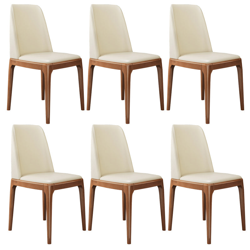Leather Scandinavian Restaurant Side Chair Colorful Parsons Dining Chair Off-White 6 Piece Set Clearhalo ' kitchen&dining_furn' 'Dining Chairs' 'Dining Tables & Seating' 'dining_chair' 'furn' 'furn_dining_chair' 'Furniture' 'furniture_dining_chair' 'Kitchen & Dining Furniture' 'kitchen' 3757926