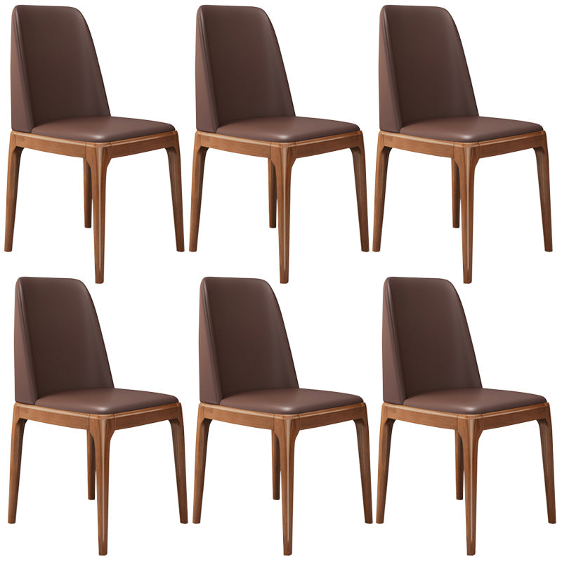 Leather Scandinavian Restaurant Side Chair Colorful Parsons Dining Chair Coffee 6 Piece Set Clearhalo ' kitchen&dining_furn' 'Dining Chairs' 'Dining Tables & Seating' 'dining_chair' 'furn' 'furn_dining_chair' 'Furniture' 'furniture_dining_chair' 'Kitchen & Dining Furniture' 'kitchen' 3757938