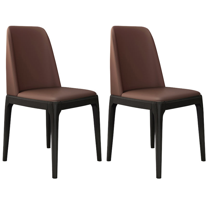 Leather Scandinavian Restaurant Side Chair Colorful Parsons Dining Chair Dark Coffee 2 Piece Set Clearhalo ' kitchen&dining_furn' 'Dining Chairs' 'Dining Tables & Seating' 'dining_chair' 'furn' 'furn_dining_chair' 'Furniture' 'furniture_dining_chair' 'Kitchen & Dining Furniture' 'kitchen' 3757939