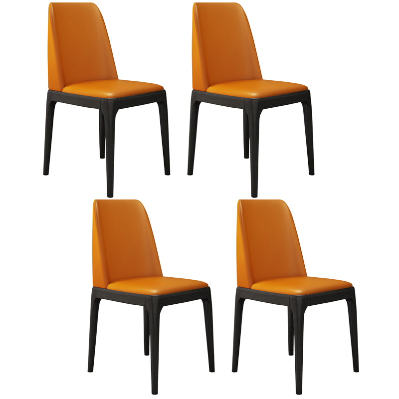 Leather Scandinavian Restaurant Side Chair Colorful Parsons Dining Chair Orange Red 4 Piece Set Clearhalo ' kitchen&dining_furn' 'Dining Chairs' 'Dining Tables & Seating' 'dining_chair' 'furn' 'furn_dining_chair' 'Furniture' 'furniture_dining_chair' 'Kitchen & Dining Furniture' 'kitchen' 3757943