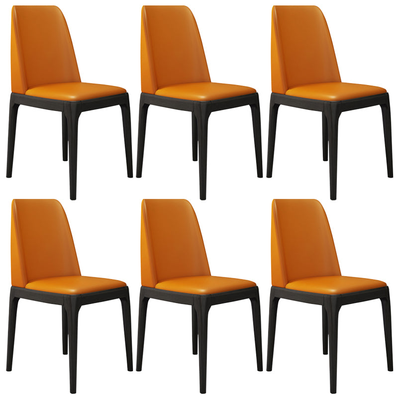 Leather Scandinavian Restaurant Side Chair Colorful Parsons Dining Chair Orange Red 6 Piece Set Clearhalo ' kitchen&dining_furn' 'Dining Chairs' 'Dining Tables & Seating' 'dining_chair' 'furn' 'furn_dining_chair' 'Furniture' 'furniture_dining_chair' 'Kitchen & Dining Furniture' 'kitchen' 3757944