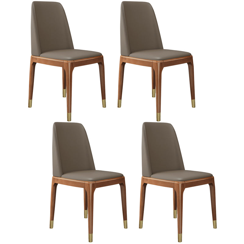 Leather Scandinavian Restaurant Side Chair Colorful Parsons Dining Chair Light Brown 4 Piece Set Clearhalo ' kitchen&dining_furn' 'Dining Chairs' 'Dining Tables & Seating' 'dining_chair' 'furn' 'furn_dining_chair' 'Furniture' 'furniture_dining_chair' 'Kitchen & Dining Furniture' 'kitchen' 3757946