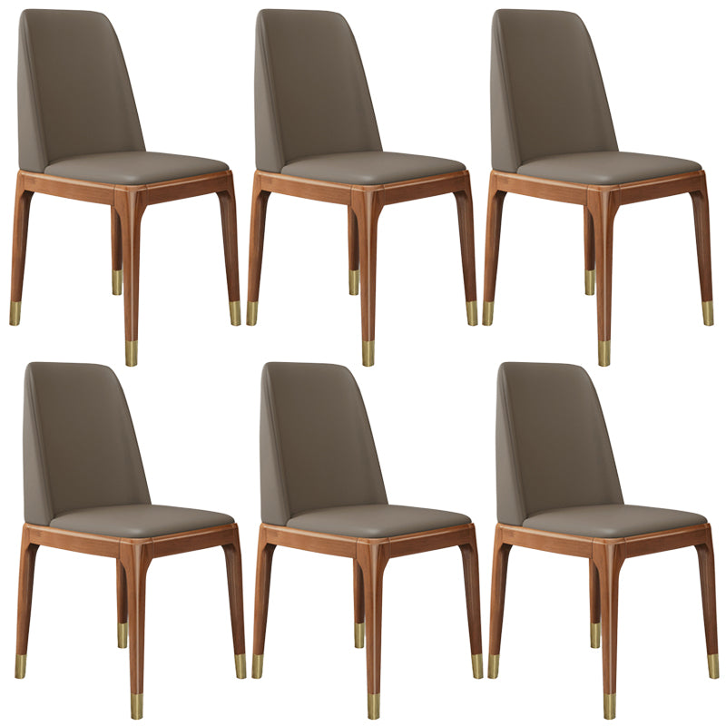 Leather Scandinavian Restaurant Side Chair Colorful Parsons Dining Chair Light Brown 6 Piece Set Clearhalo ' kitchen&dining_furn' 'Dining Chairs' 'Dining Tables & Seating' 'dining_chair' 'furn' 'furn_dining_chair' 'Furniture' 'furniture_dining_chair' 'Kitchen & Dining Furniture' 'kitchen' 3757947