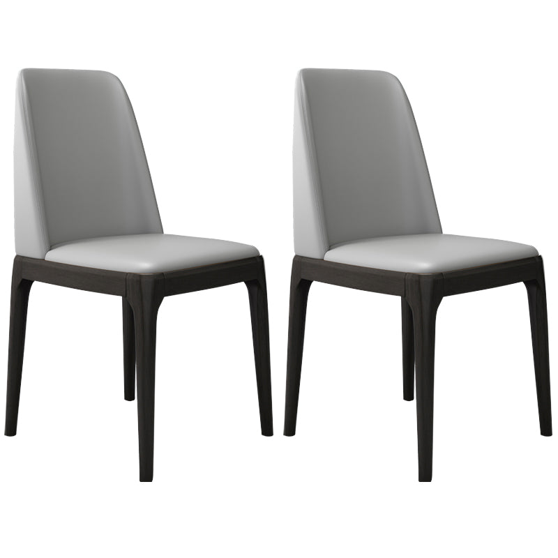 Leather Scandinavian Restaurant Side Chair Colorful Parsons Dining Chair Light Gray-Black 2 Piece Set Clearhalo ' kitchen&dining_furn' 'Dining Chairs' 'Dining Tables & Seating' 'dining_chair' 'furn' 'furn_dining_chair' 'Furniture' 'furniture_dining_chair' 'Kitchen & Dining Furniture' 'kitchen' 3757960