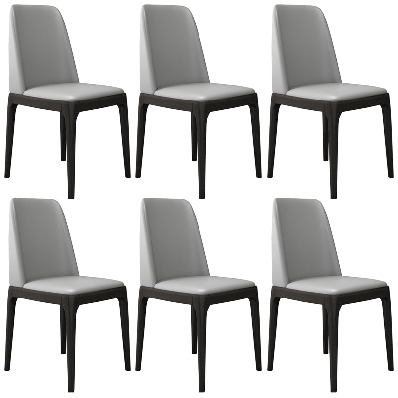 Leather Scandinavian Restaurant Side Chair Colorful Parsons Dining Chair Light Gray-Black 6 Piece Set Clearhalo ' kitchen&dining_furn' 'Dining Chairs' 'Dining Tables & Seating' 'dining_chair' 'furn' 'furn_dining_chair' 'Furniture' 'furniture_dining_chair' 'Kitchen & Dining Furniture' 'kitchen' 3757962