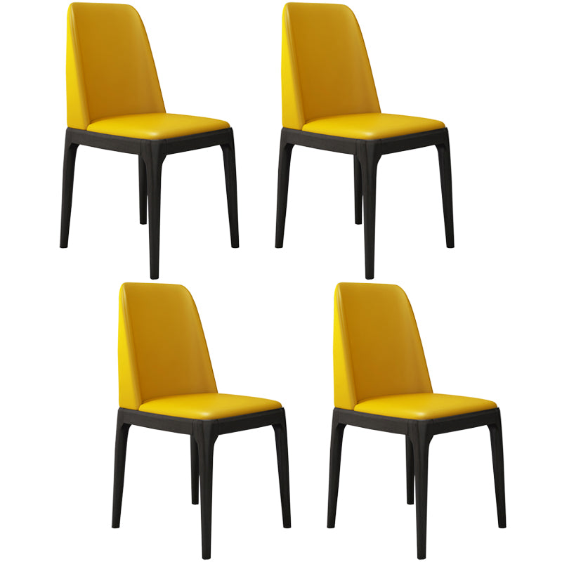 Leather Scandinavian Restaurant Side Chair Colorful Parsons Dining Chair Yellow 4 Piece Set Clearhalo ' kitchen&dining_furn' 'Dining Chairs' 'Dining Tables & Seating' 'dining_chair' 'furn' 'furn_dining_chair' 'Furniture' 'furniture_dining_chair' 'Kitchen & Dining Furniture' 'kitchen' 3757964