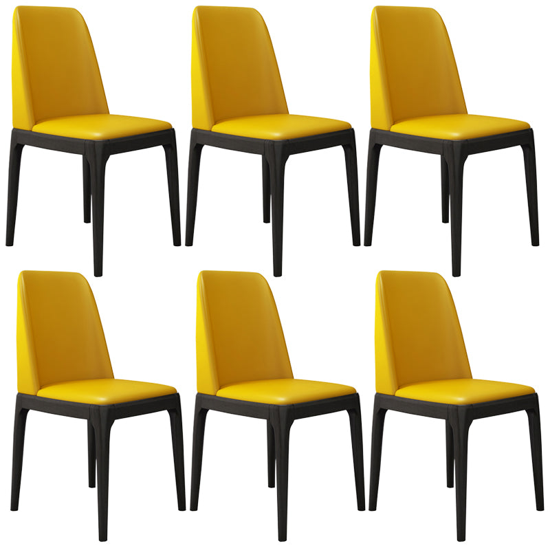 Leather Scandinavian Restaurant Side Chair Colorful Parsons Dining Chair Yellow 6 Piece Set Clearhalo ' kitchen&dining_furn' 'Dining Chairs' 'Dining Tables & Seating' 'dining_chair' 'furn' 'furn_dining_chair' 'Furniture' 'furniture_dining_chair' 'Kitchen & Dining Furniture' 'kitchen' 3757965