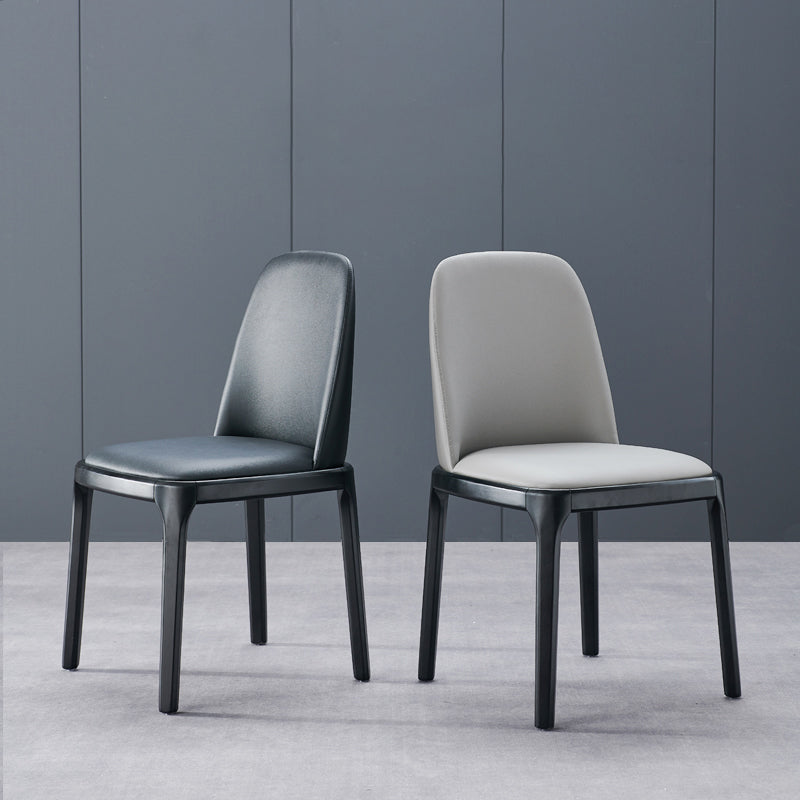 Contemporary Style Leather Chair Wooden Parsons Armless chair for Dining Room Clearhalo ' kitchen&dining_furn' 'Dining Chairs' 'Dining Tables & Seating' 'dining_chair' 'furn' 'furn_dining_chair' 'Furniture' 'furniture_dining_chair' 'Kitchen & Dining Furniture' 'kitchen' 3771332