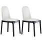 Contemporary Style Leather Chair Wooden Parsons Armless chair for Dining Room White 2 Piece Set Clearhalo ' kitchen&dining_furn' 'Dining Chairs' 'Dining Tables & Seating' 'dining_chair' 'furn' 'furn_dining_chair' 'Furniture' 'furniture_dining_chair' 'Kitchen & Dining Furniture' 'kitchen' 3771342