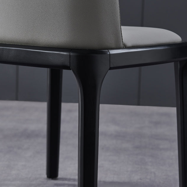 Contemporary Style Leather Chair Wooden Parsons Armless chair for Dining Room Clearhalo ' kitchen&dining_furn' 'Dining Chairs' 'Dining Tables & Seating' 'dining_chair' 'furn' 'furn_dining_chair' 'Furniture' 'furniture_dining_chair' 'Kitchen & Dining Furniture' 'kitchen' 3771345