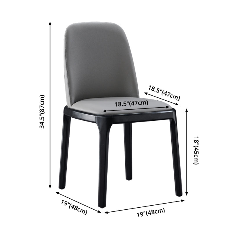 Contemporary Style Leather Chair Wooden Parsons Armless chair for Dining Room Clearhalo ' kitchen&dining_furn' 'Dining Chairs' 'Dining Tables & Seating' 'dining_chair' 'furn' 'furn_dining_chair' 'Furniture' 'furniture_dining_chair' 'Kitchen & Dining Furniture' 'kitchen' 3771348