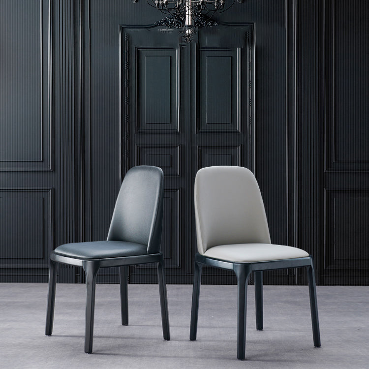 Contemporary Style Leather Chair Wooden Parsons Armless chair for Dining Room Clearhalo ' kitchen&dining_furn' 'Dining Chairs' 'Dining Tables & Seating' 'dining_chair' 'furn' 'furn_dining_chair' 'Furniture' 'furniture_dining_chair' 'Kitchen & Dining Furniture' 'kitchen' 3771351