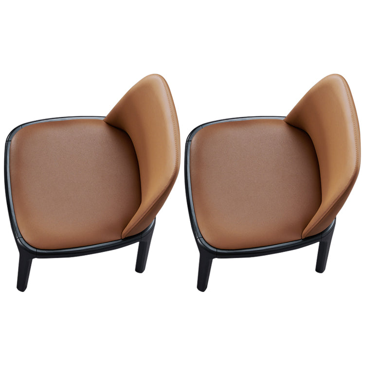 Contemporary Style Leather Chair Wooden Parsons Armless chair for Dining Room Coffee 2 Piece Set Clearhalo ' kitchen&dining_furn' 'Dining Chairs' 'Dining Tables & Seating' 'dining_chair' 'furn' 'furn_dining_chair' 'Furniture' 'furniture_dining_chair' 'Kitchen & Dining Furniture' 'kitchen' 3771354