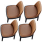 Contemporary Style Leather Chair Wooden Parsons Armless chair for Dining Room Coffee 4 Piece Set Clearhalo ' kitchen&dining_furn' 'Dining Chairs' 'Dining Tables & Seating' 'dining_chair' 'furn' 'furn_dining_chair' 'Furniture' 'furniture_dining_chair' 'Kitchen & Dining Furniture' 'kitchen' 3771355