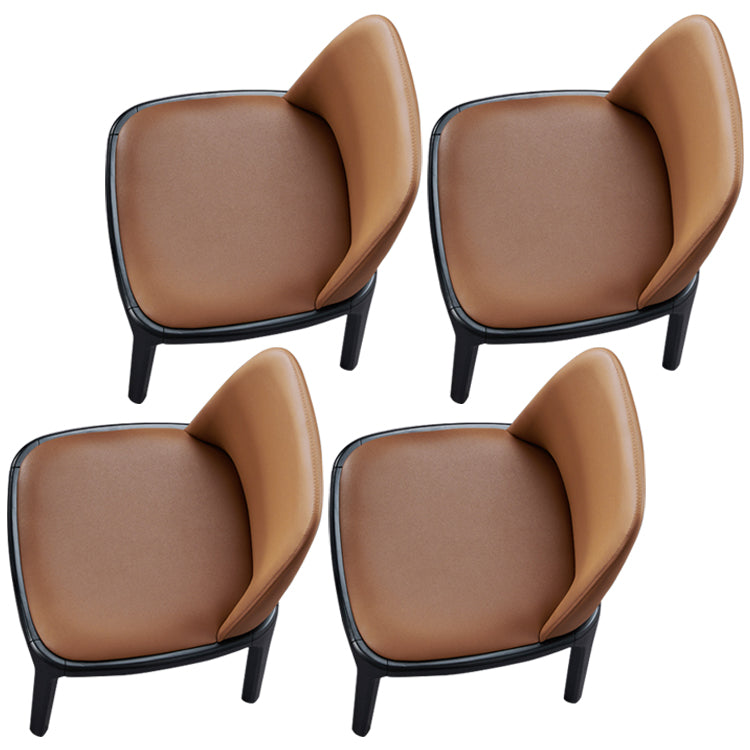 Contemporary Style Leather Chair Wooden Parsons Armless chair for Dining Room Coffee 4 Piece Set Clearhalo ' kitchen&dining_furn' 'Dining Chairs' 'Dining Tables & Seating' 'dining_chair' 'furn' 'furn_dining_chair' 'Furniture' 'furniture_dining_chair' 'Kitchen & Dining Furniture' 'kitchen' 3771355