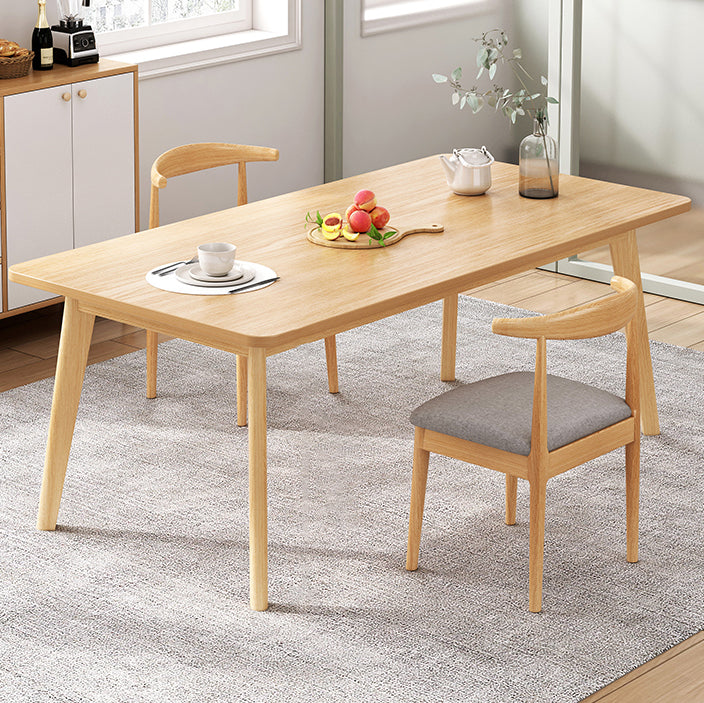 Contemporary MDF Rectangle Shape Dining Set Kitchen Standard Dining Set with 4 Legs Table Natural 3 Piece Set Clearhalo 'Dining Room Sets' 'Dining Tables & Seating' 'dining_room_set' 'furn' 'furn_dining_room_set' 'Furniture' 'furniture_dining_room_set' 'Kitchen & Dining Furniture' 'kitchen&dining_furn' 'kitchen' 3771555