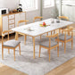 Contemporary MDF Rectangle Shape Dining Set Kitchen Standard Dining Set with 4 Legs Table 55.1"L x 31.5"W x 29.5"H White 7 Piece Set Clearhalo 'Dining Room Sets' 'Dining Tables & Seating' 'dining_room_set' 'furn' 'furn_dining_room_set' 'Furniture' 'furniture_dining_room_set' 'Kitchen & Dining Furniture' 'kitchen&dining_furn' 'kitchen' 3771568