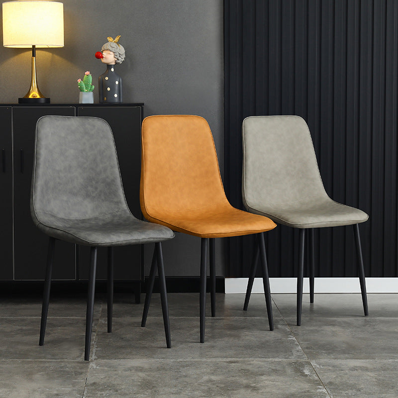 Contemporary Style Metal Chair Kitchen Dining Solid Back Dining Side Chairs Clearhalo ' kitchen&dining_furn' 'Dining Chairs' 'Dining Tables & Seating' 'dining_chair' 'furn' 'furn_dining_chair' 'Furniture' 'furniture_dining_chair' 'Kitchen & Dining Furniture' 'kitchen' 3779195