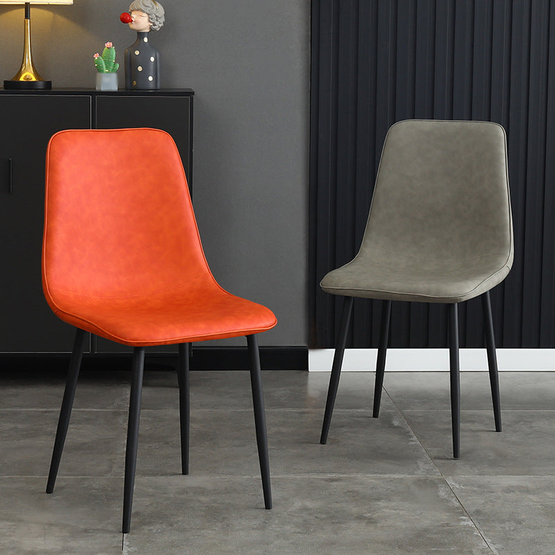 Contemporary Style Metal Chair Kitchen Dining Solid Back Dining Side Chairs Clearhalo ' kitchen&dining_furn' 'Dining Chairs' 'Dining Tables & Seating' 'dining_chair' 'furn' 'furn_dining_chair' 'Furniture' 'furniture_dining_chair' 'Kitchen & Dining Furniture' 'kitchen' 3779199