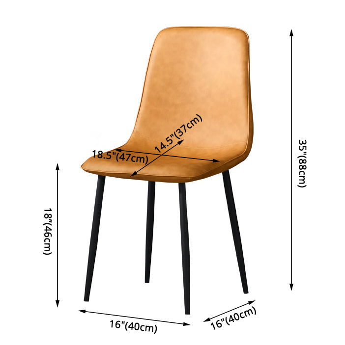 Contemporary Style Metal Chair Kitchen Dining Solid Back Dining Side Chairs Clearhalo ' kitchen&dining_furn' 'Dining Chairs' 'Dining Tables & Seating' 'dining_chair' 'furn' 'furn_dining_chair' 'Furniture' 'furniture_dining_chair' 'Kitchen & Dining Furniture' 'kitchen' 3779212