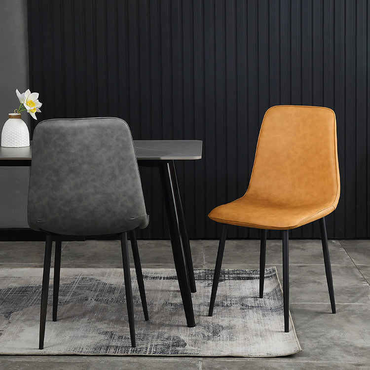 Contemporary Style Metal Chair Kitchen Dining Solid Back Dining Side Chairs Clearhalo ' kitchen&dining_furn' 'Dining Chairs' 'Dining Tables & Seating' 'dining_chair' 'furn' 'furn_dining_chair' 'Furniture' 'furniture_dining_chair' 'Kitchen & Dining Furniture' 'kitchen' 3779213