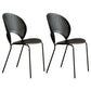 Contemporary Style Metal Chair Set Open Back Side Kitchen Dining Chairs Black Black Set of 2 Clearhalo ' kitchen&dining_furn' 'Dining Chairs' 'Dining Tables & Seating' 'dining_chair' 'Furniture' 'furniture_dining_chair' 'Kitchen & Dining Furniture' 'kitchen' 3779217